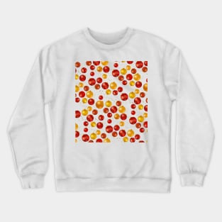 Christmas pattern in gold and red baubles on white: celebrate the holidays with bright decorations Crewneck Sweatshirt